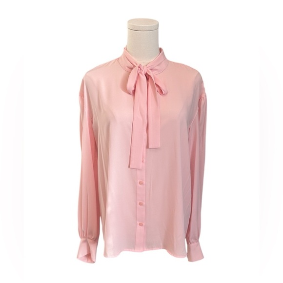Calvin Klein Tops - CALVIN KLEIN Elegant Pink Women's Blouse with Bow Size Small NWT $79 MSRP